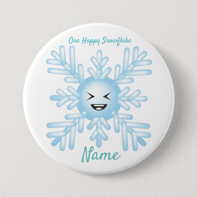 Happy Snowflake Emoticon Thunder_Cove Button (Front)