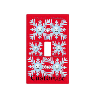 Happy Snowflake Emoticon Thunder_Cove Light Switch Cover