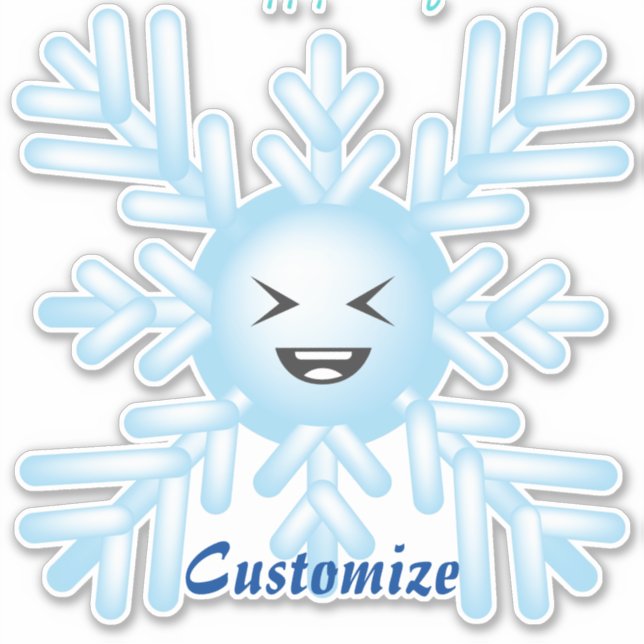 Happy Snowflake Emoticon Thunder_Cove  Sticker (Front)