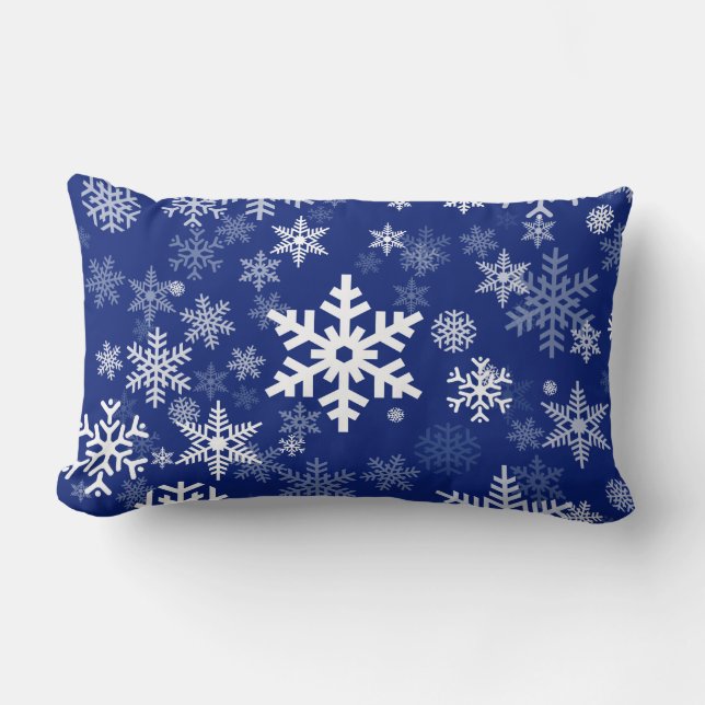 Happy Snowflakes crystals Pattern for Everyone Lumbar Pillow (Front)