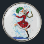 Happy Snowman and Girl Dance Tango Christmas Party Golf Ball Marker<br><div class="desc">Happy Snowman and Girl Dance Tango Christmas Party Fun Cartoon Drawing - Choose / Add Your Unique Text / Name / Color - Make Your Special Gift - Resize and move or remove and add elements / text with customization tool ! Drawing and Design by MIGNED. Please see my other...</div>