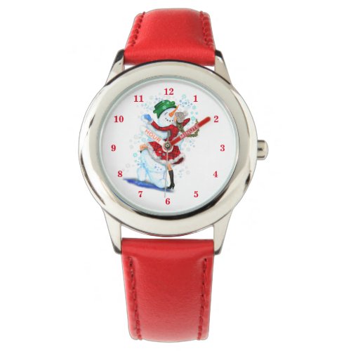 Happy Snowman and Girl Dance Tango Christmas Watch