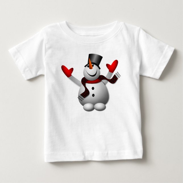Happy Snowman Baby T-Shirt (Front)