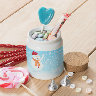 Happy Snowman Candy Jar