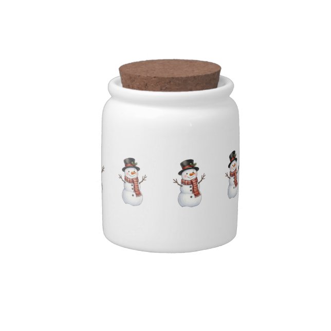 Happy Snowman Candy Jar (Right)