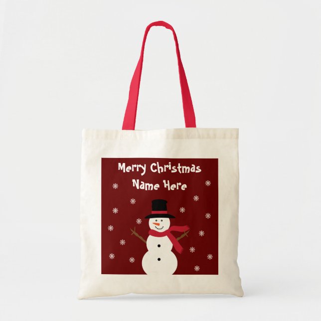 Happy Snowman Christmas Gift Bag (Front)