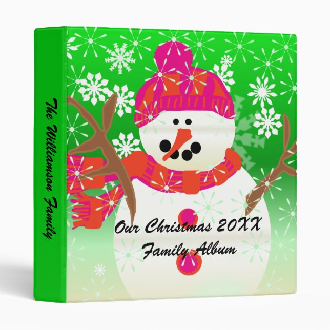 Happy Snowman Christmas Holiday Binder (Front/Spine)