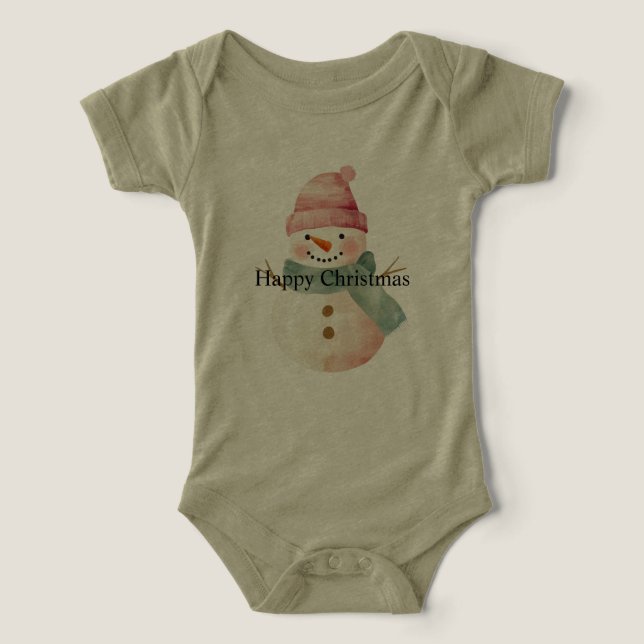 Happy Snowman Christmas Infant T-shirt (Design Front)