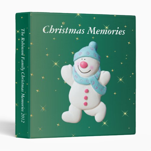 Happy Snowman Christmas Memories photo album 3 Ring Binder