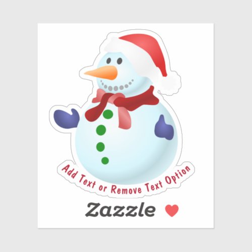 Happy Snowman Christmas Sticker