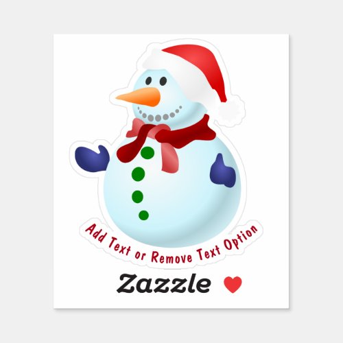 Happy Snowman Christmas Sticker