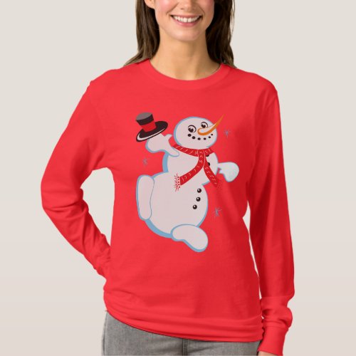 Happy Snowman Christmas T_Shirt