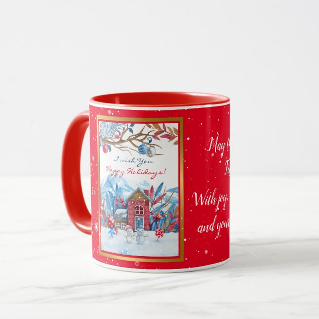 Happy Snowman Customize Mug (Front Left)