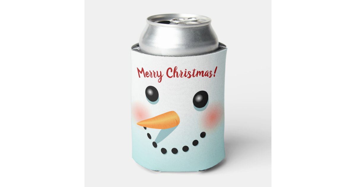 Cute Snowman Holiday Christmas Beer Soda Can Cooler