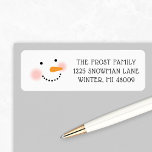 Happy Snowman Face Holiday Return Address Label<br><div class="desc">Dress up your Christmas holiday envelopes with a cute return address label!  This charming design features a jolly smiling snowman face and whimsical text that can be customized with your family's home address.</div>
