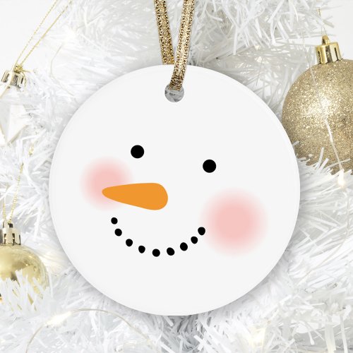 Happy Snowman Face Ornament