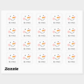 Happy Snowman Face Personalized Family Name Square Sticker (Sheet)