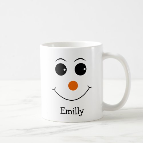 Happy Snowman Face Personalized Name Coffee Mug