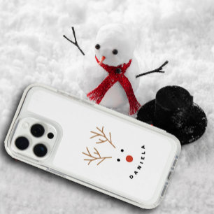 Happy Snowman Face Personalized Text Latte iPhone 15 Pro Max Case
