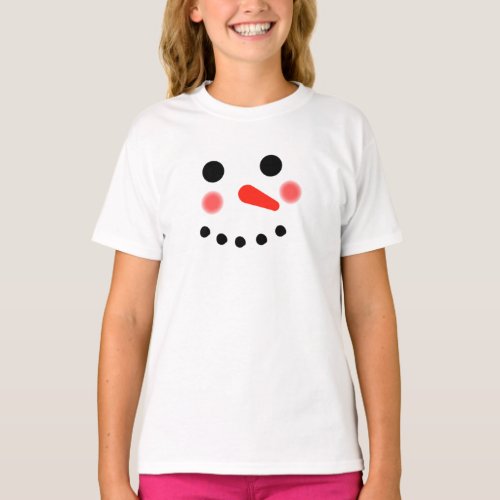 Happy Snowman Face T_Shirt