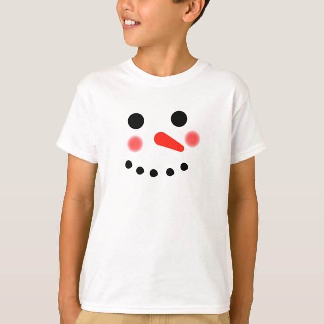 Happy Snowman Face T-Shirt (Front)