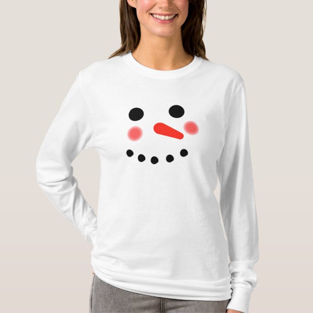 Happy Snowman Face T-Shirt (Front)