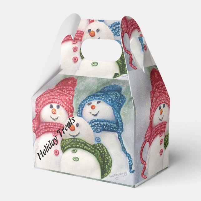HAPPY SNOWMAN FAMILY FAVOR BOXES (Front Side)