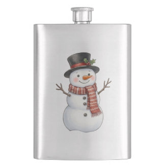 Happy Snowman Flask