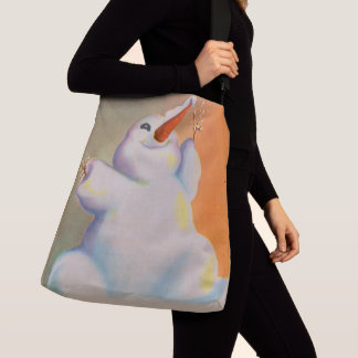 happy snowman greets the morning crossbody bag