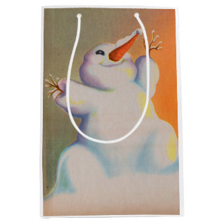 happy snowman greets the morning medium gift bag