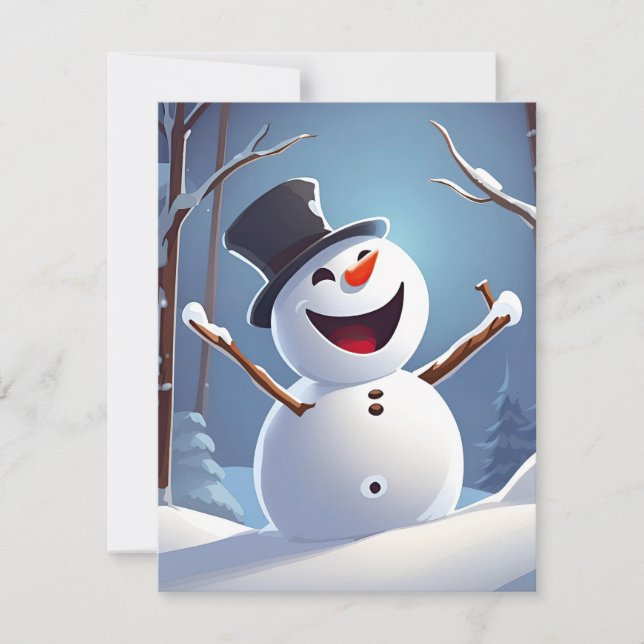 Happy Snowman Holiday Card (Front)