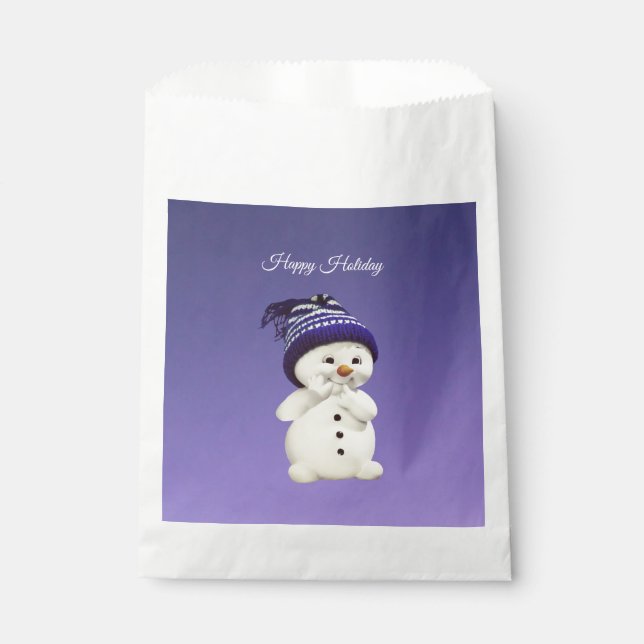 Happy Snowman, Holiday Favor Bag (Front)