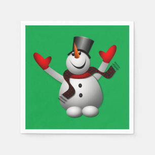 Happy Snowman Holiday Party Napkins