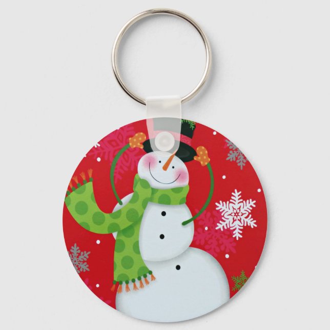 Happy Snowman  Keychain (Front)