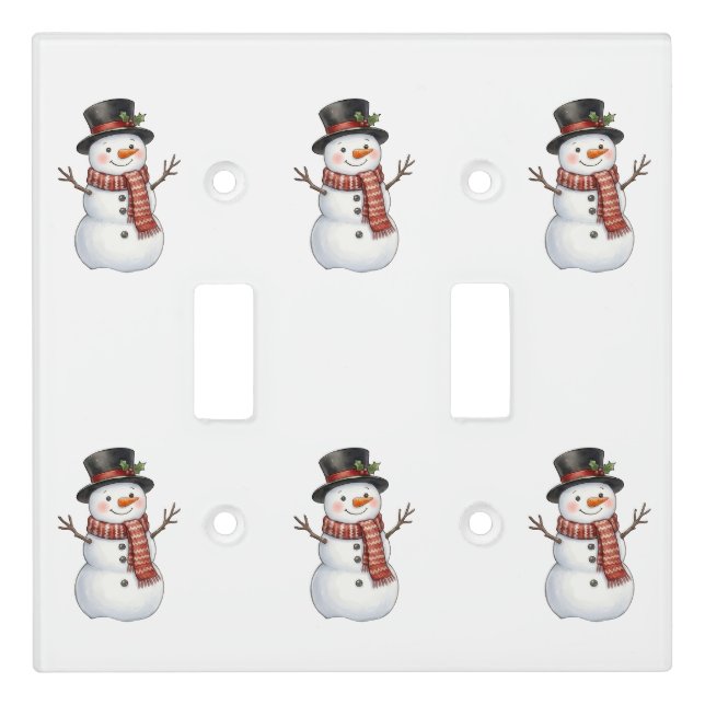 Happy Snowman Light Switch Cover (Front)