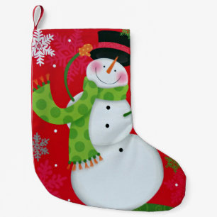 Happy Snowman Small Christmas Stocking