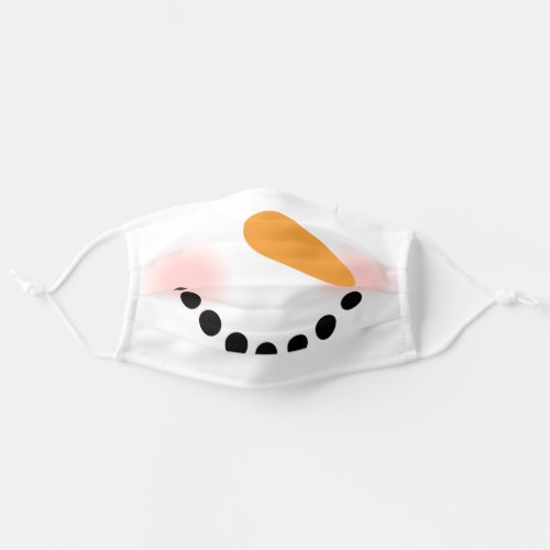 Happy Snowman Smile White Winter Adult Cloth Face Mask