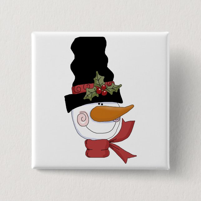 Happy Snowman Tshirts and Gifts Pinback Button (Front)
