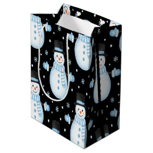 Happy Snowman Vibes Frosty Christmas Designs Medium Gift Bag