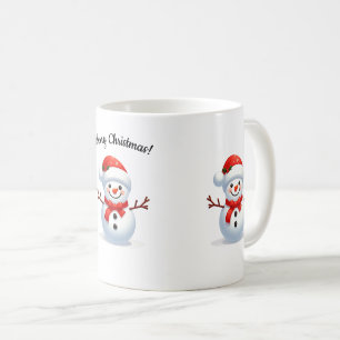 Happy Snowman with red Christmas hat Coffee Mug