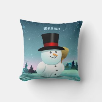 Happy Snowman With Top Felt Hat