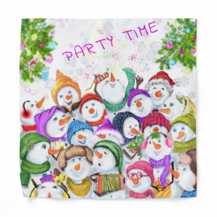 Happy Snowmans Christmas Bandana