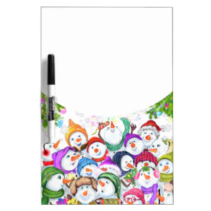 Happy Snowmans Christmas Dry Erase Board