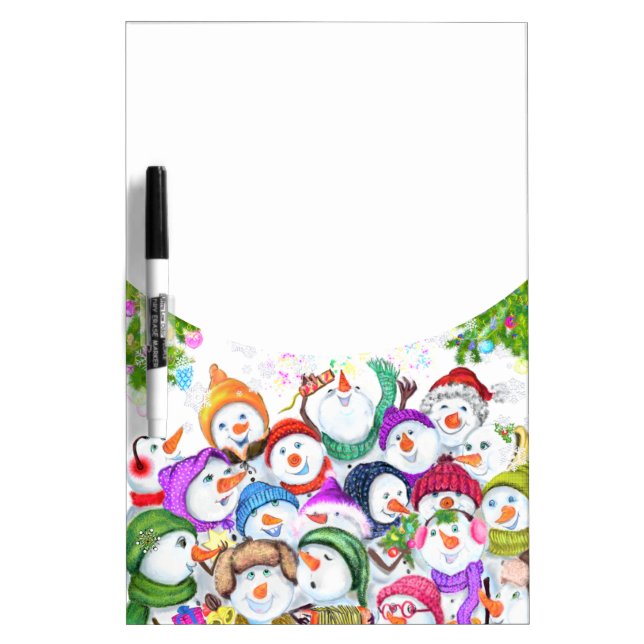 Happy Snowmans Christmas Dry Erase Board (Front)