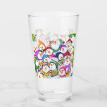 Happy Snowmans Christmas Glass<br><div class="desc">Glasses with Happy Snowmans Merry Christmas Party Funny Drawing Snowman Celebration Gifts - or Choose / Add Your Unique Text / Font / Color - Make Your Special Glass Gift - Resize and move or remove and add elements / image with customization tool ! - Drawing and Design by MIGNED....</div>