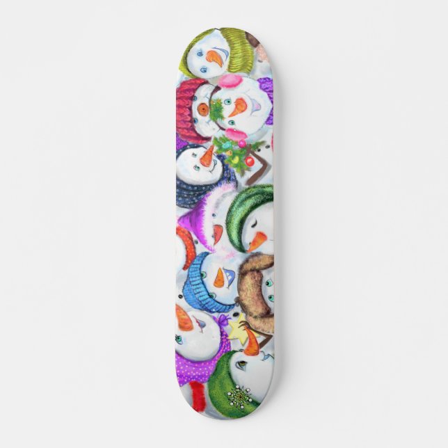 Happy Snowmans Christmas Skateboard (Front)
