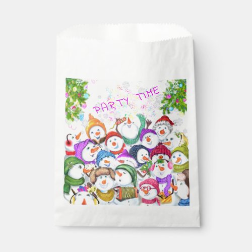 Happy Snowmans Merry Christmas Favor Bag Part