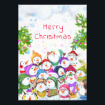 Happy Snowmans Merry Christmas Party Funny Drawing Photo Print<br><div class="desc">Happy Snowmans Merry Christmas Party Funny Drawing Cartoon Snowman Celebration - Choose / Add Your Unique Text / Font / Color - Make Your Special Gift - Resize and move or remove and add elements / image with customization tool ! - Drawing and Design by MIGNED. You can also transfer...</div>