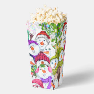 Happy Snowmans Merry Christmas Party Popcorn Box