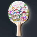 Happy Snowmans Merry Christmas Ping Pong Paddle<br><div class="desc">Happy Snowmans Merry Christmas Party Funny Drawing Cartoon Snowman Celebration - Choose / Add Your Unique Text / Font / Color - Make Your Special Gift - Resize and move or remove and add elements / image with customization tool ! - Drawing and Design by MIGNED. You can also transfer...</div>